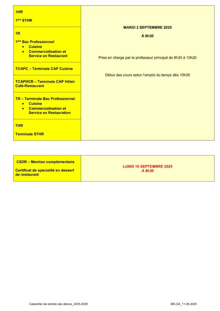 Rentree 2025 dates et horaires2 Grand